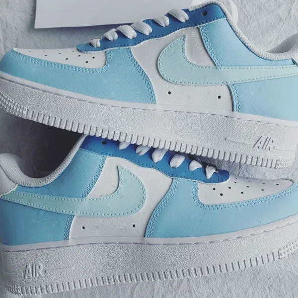 Baby Blue Art Graffiti Custom Air Force 1