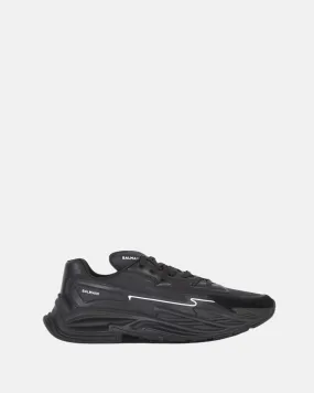 Balmain Run-Row Leather Trainers Black