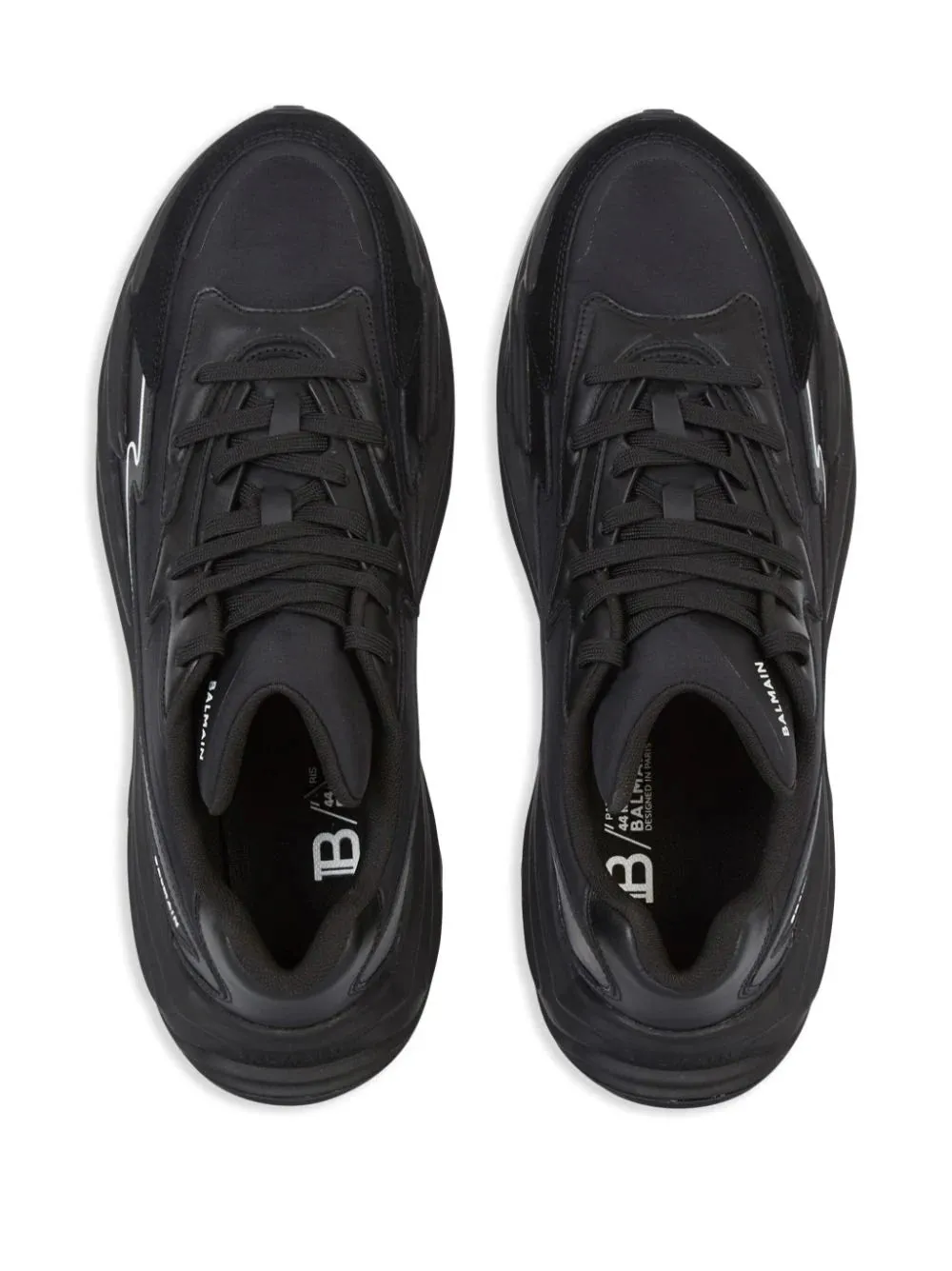 Balmain Run-Row Leather Trainers Black
