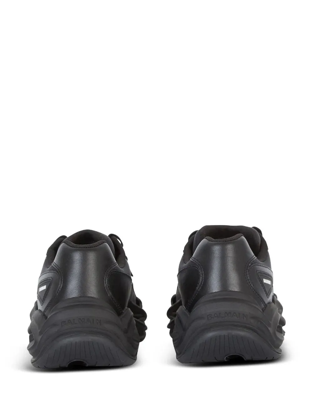 Balmain Run-Row Leather Trainers Black