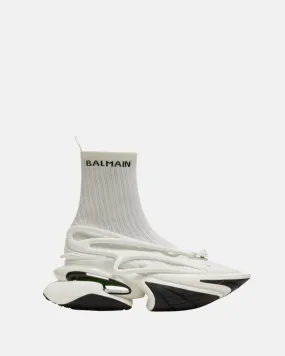 Balmain Unicorn High-Top Trainers In Mesh And Leather White