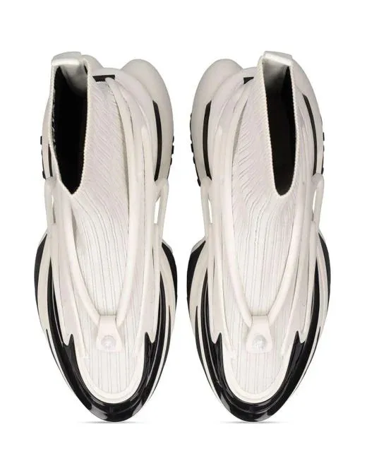 Balmain Unicorn High-Top Trainers In Mesh And Leather White
