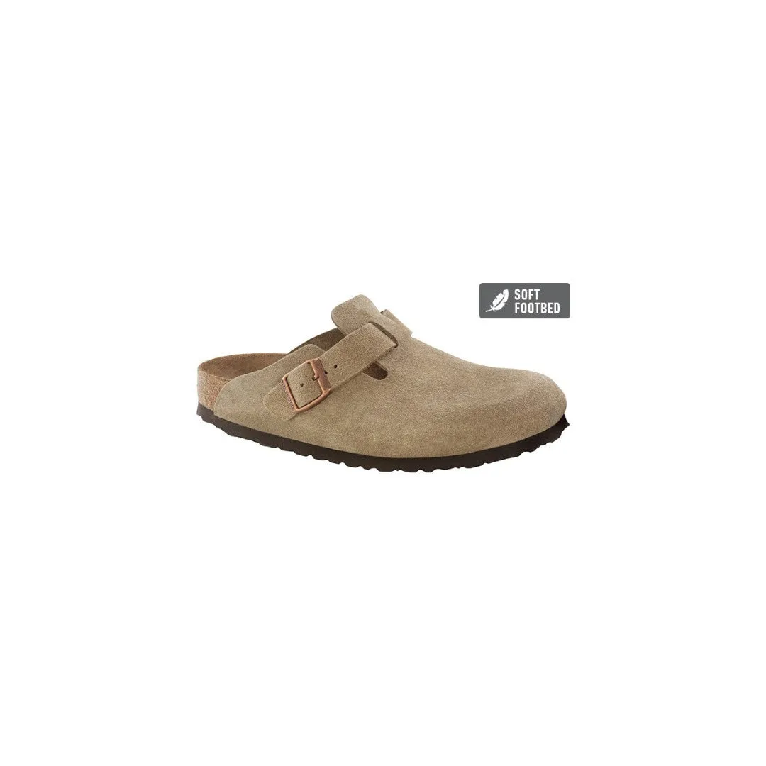 Birkenstock  Boston SFB Suede Leather - Taupe (Narrow)