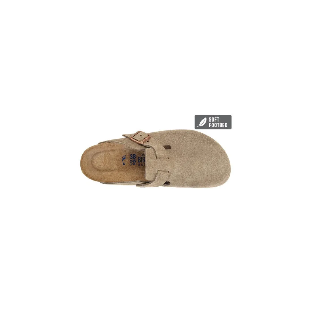 Birkenstock  Boston SFB Suede Leather - Taupe (Narrow)