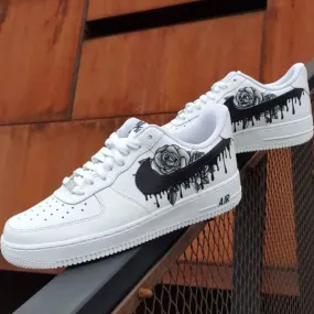 Black Punk Rose Drip Custom Air Force 1