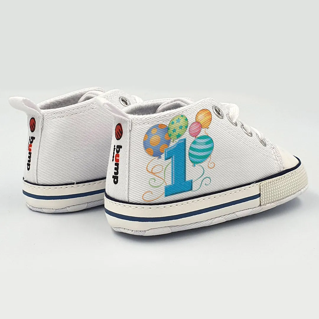 Boys First Birthday Print Baby Bump Shoes