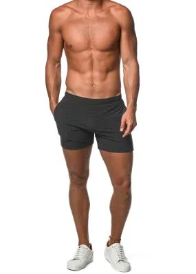 CHARCOAL HOUNDSTOOTH STRETCH PERFORMANCE SHORTS  ST-1466-76
