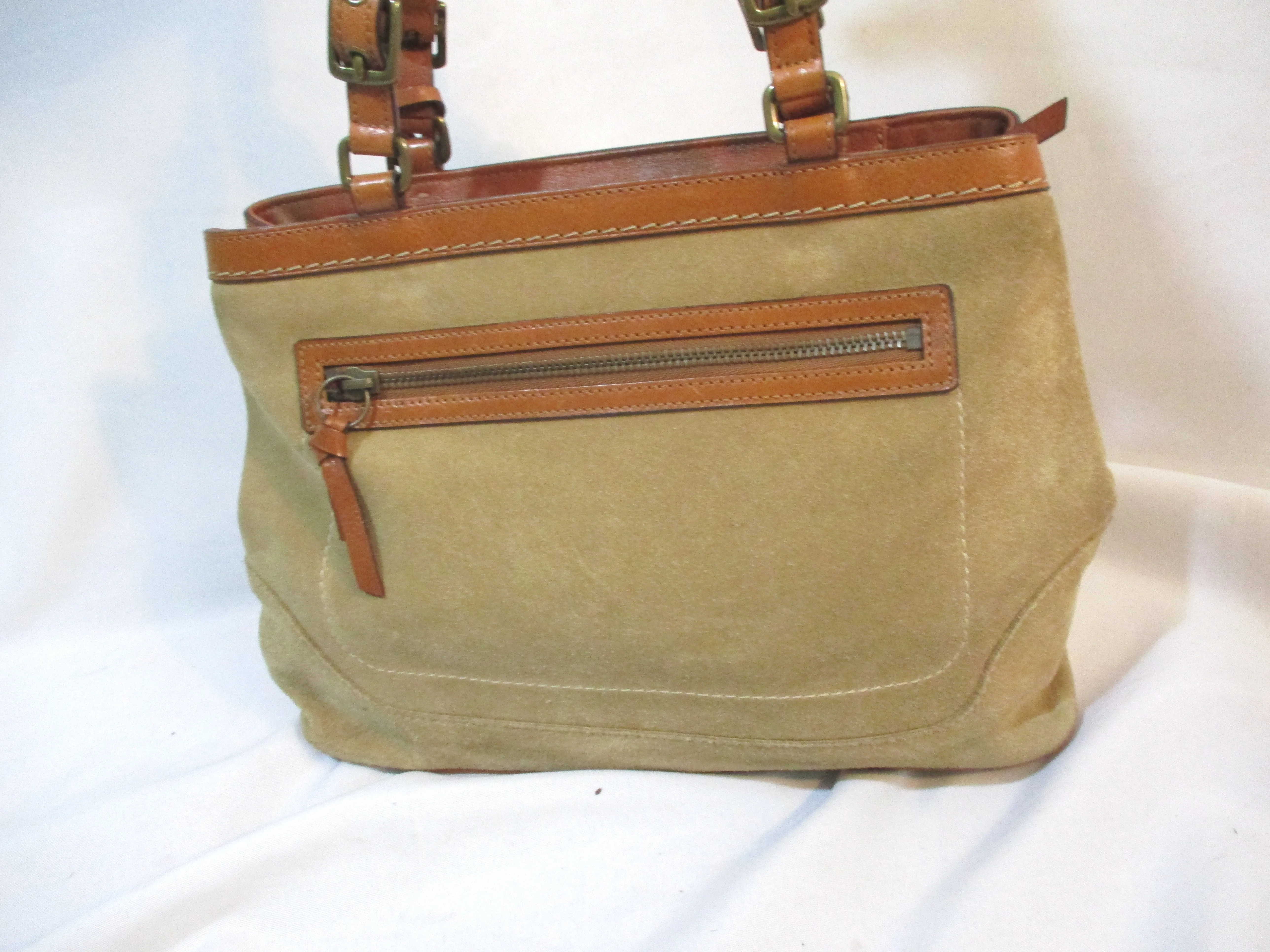 COACH 7476 HAMPTON TASSEL Tote Shoulder Bag Purse CAMEL