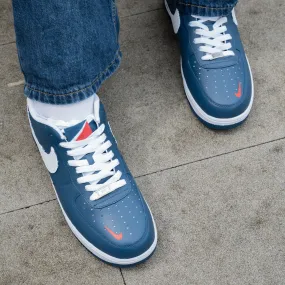 Deep Blue White and Red Custom Air Force 1