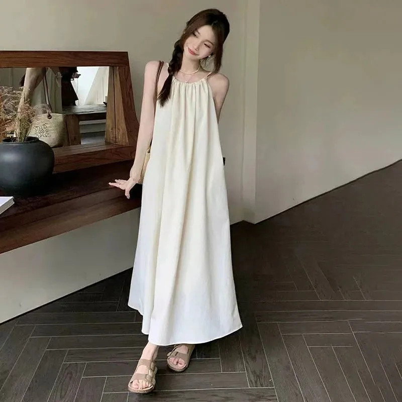 Isla – Women's Solid Sleeveless Long Casual Beach Dress