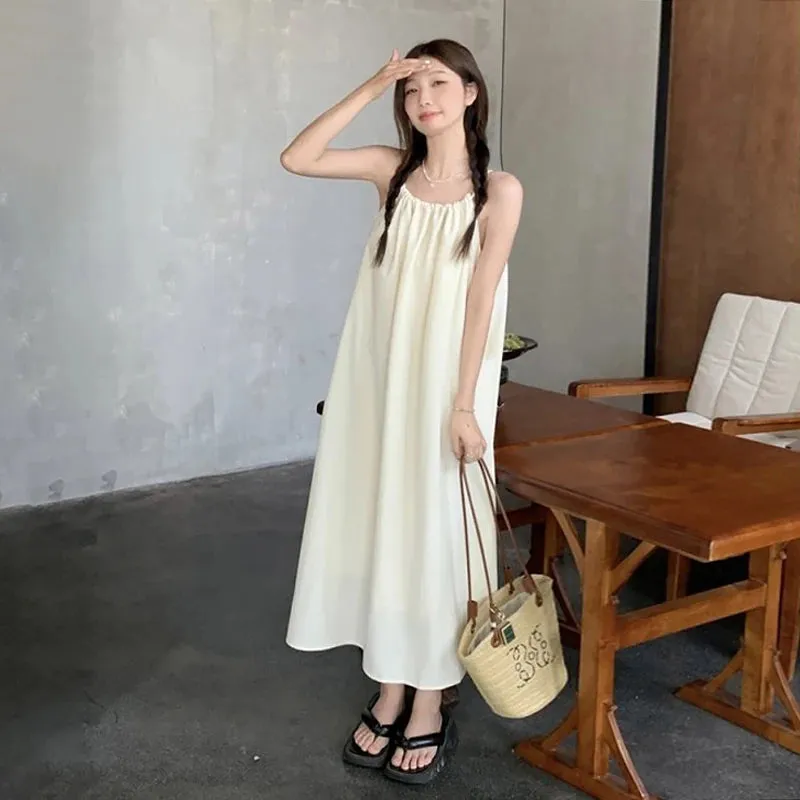 Isla – Women's Solid Sleeveless Long Casual Beach Dress