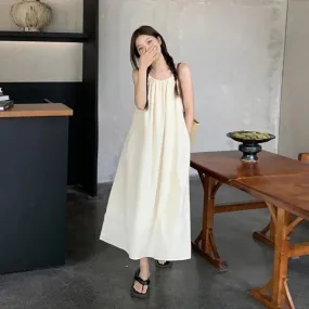 Isla – Women's Solid Sleeveless Long Casual Beach Dress