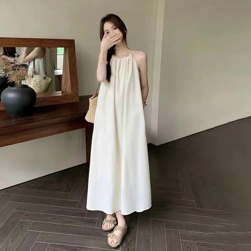 Isla – Women's Solid Sleeveless Long Casual Beach Dress