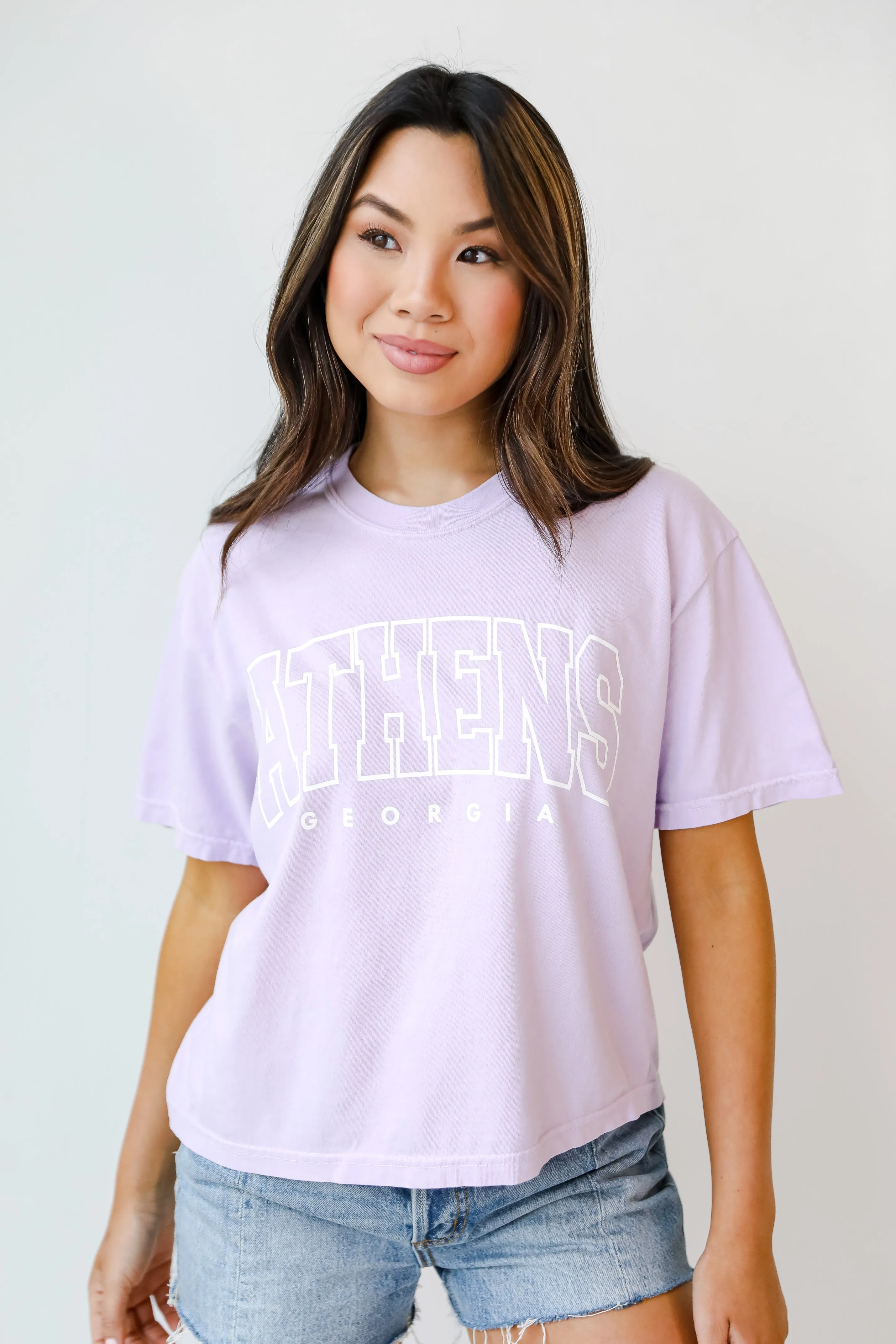 Lavender Athens Georgia Cropped Tee