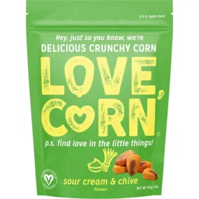 Love Corn Premium Crunchy Corn Sour Cream & Chive Flavour 115g Sharing Bag