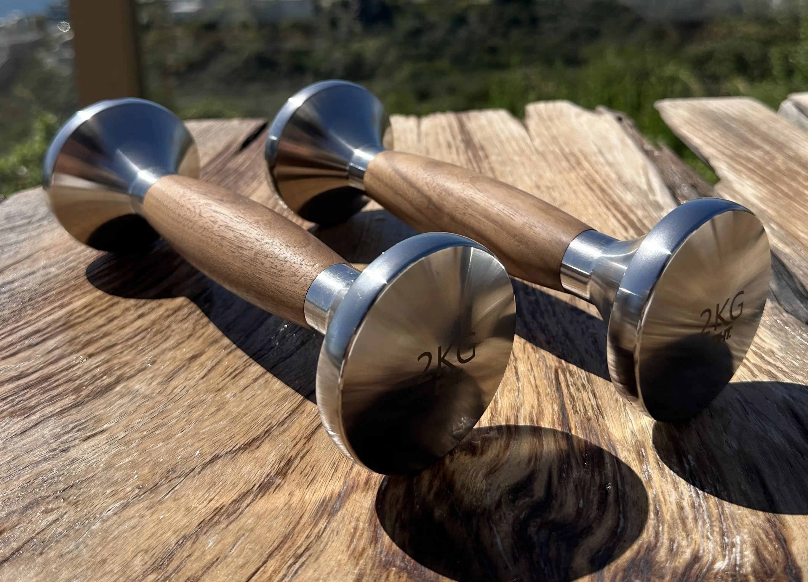 Luxury Wood Walnut Dumbbell Set 1, 2, 3, 4, 5 KG Pairs