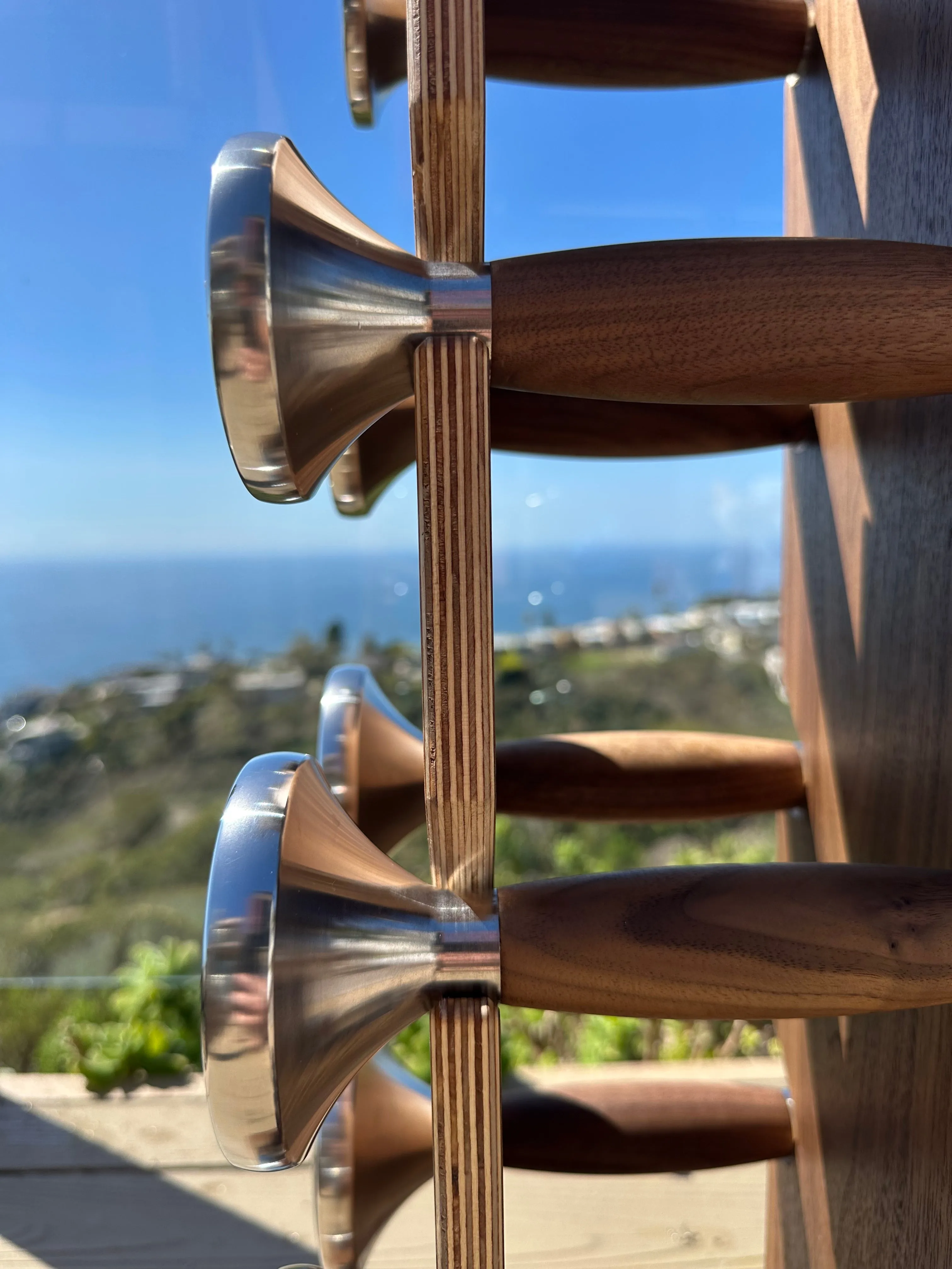 Luxury Wood Walnut Dumbbell Set 1, 2, 3, 4, 5 KG Pairs
