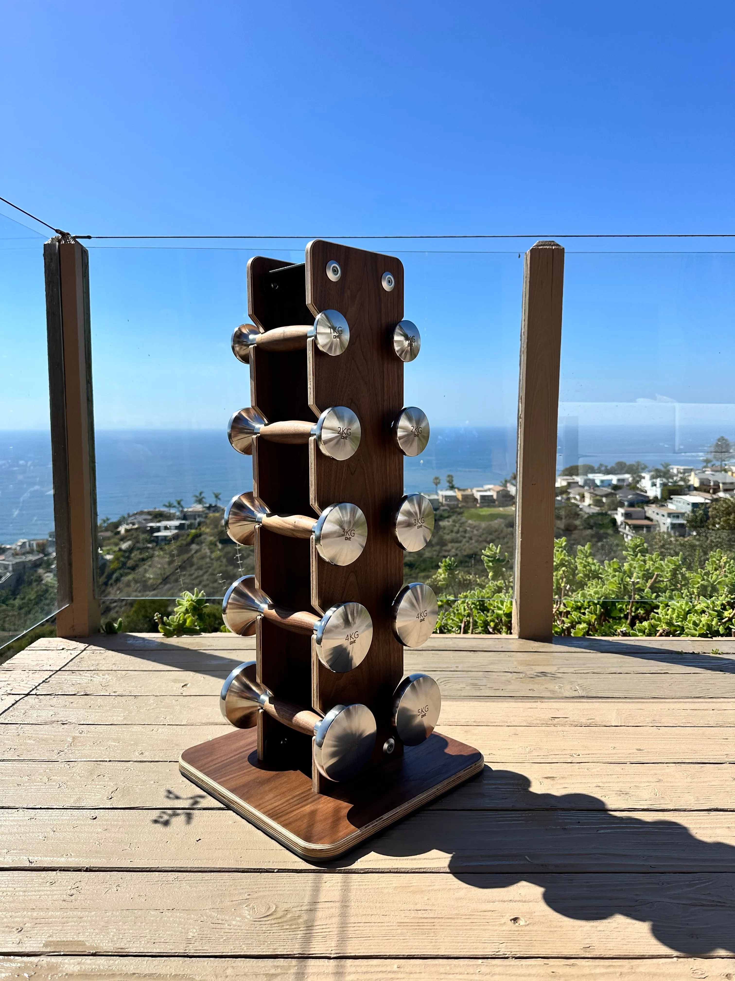 Luxury Wood Walnut Dumbbell Set 1, 2, 3, 4, 5 KG Pairs