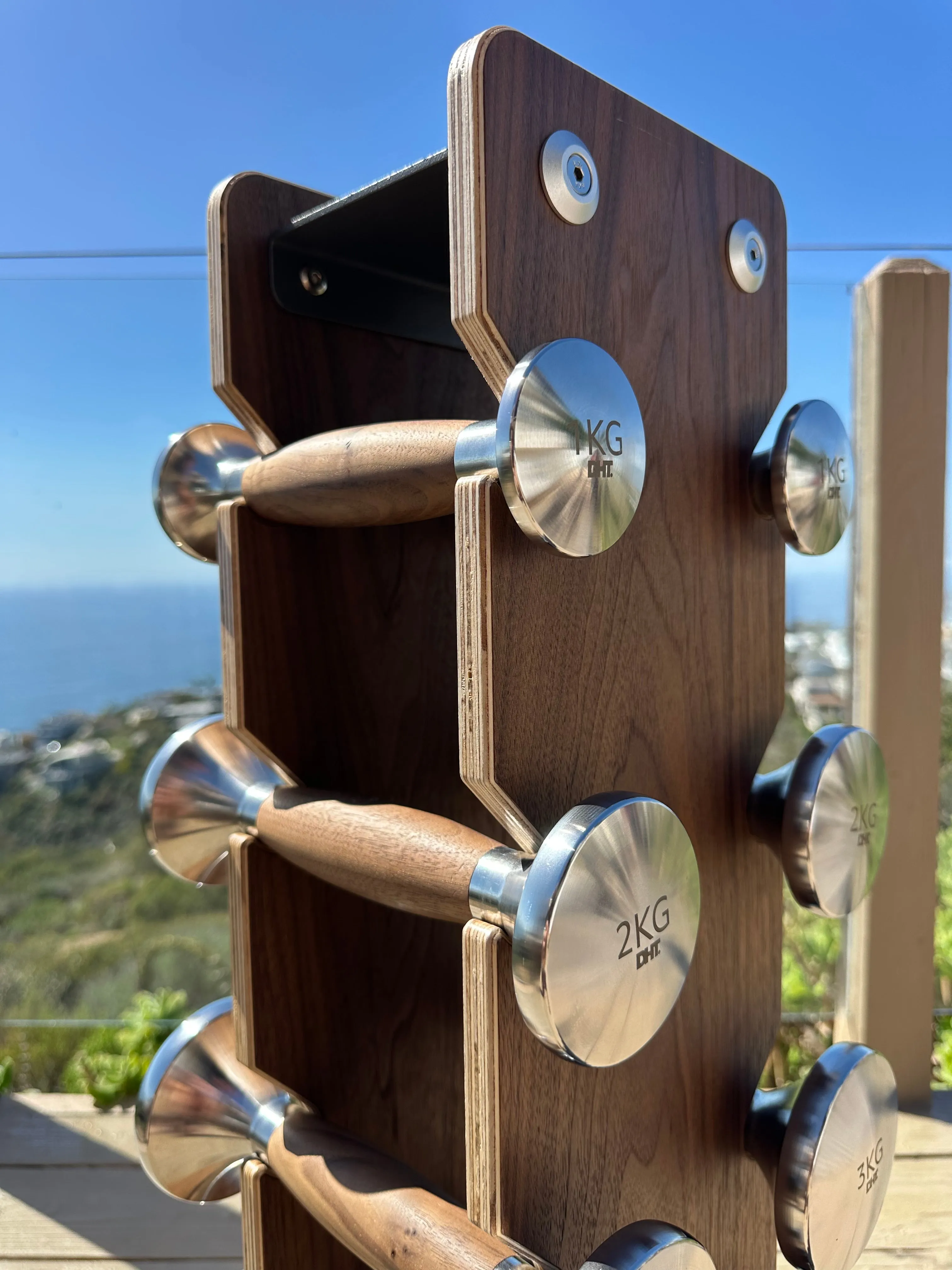 Luxury Wood Walnut Dumbbell Set 1, 2, 3, 4, 5 KG Pairs