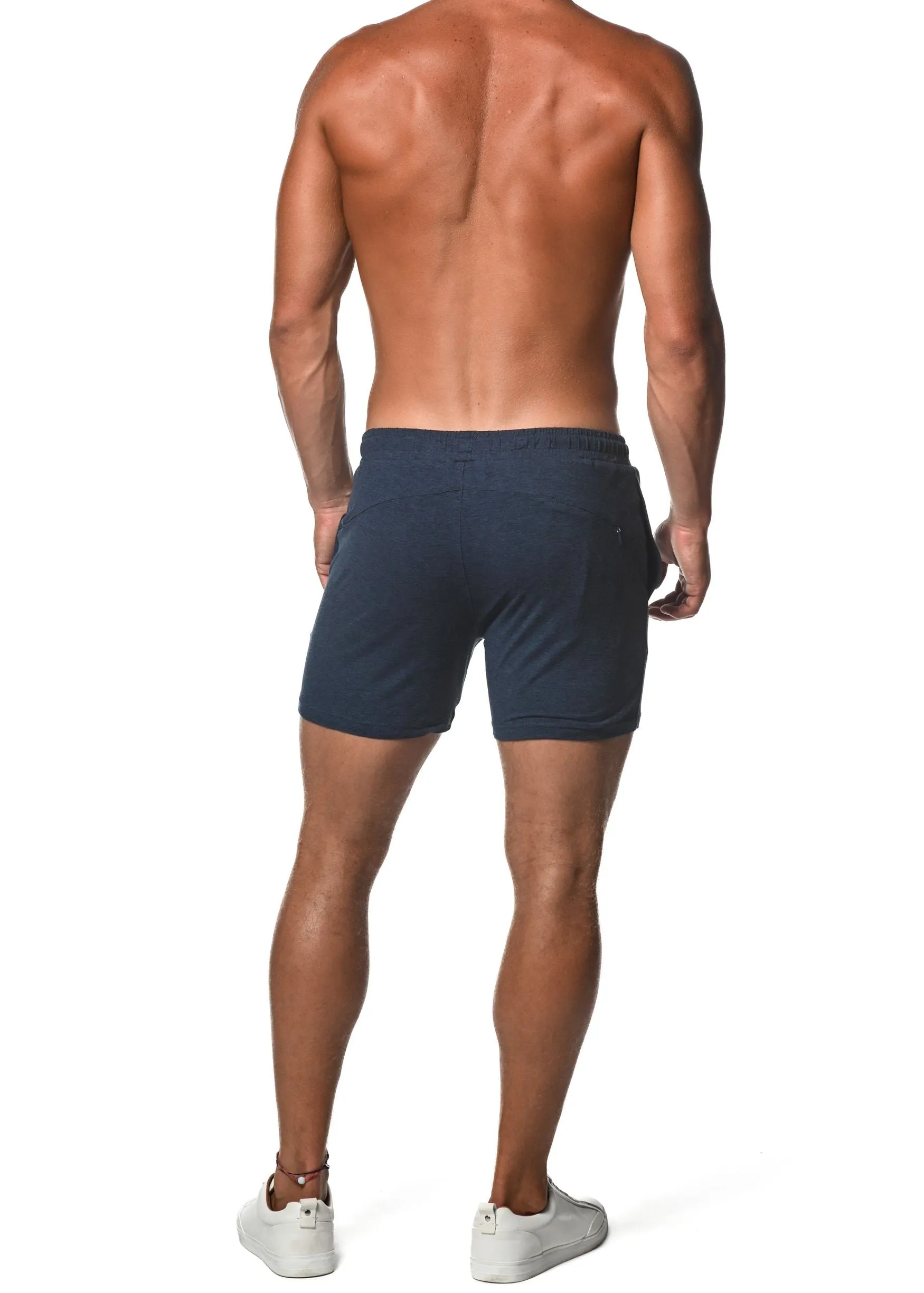 NAVY SPACE DYE STRETCH PERFORMANCE SHORTS  ST-1466-75