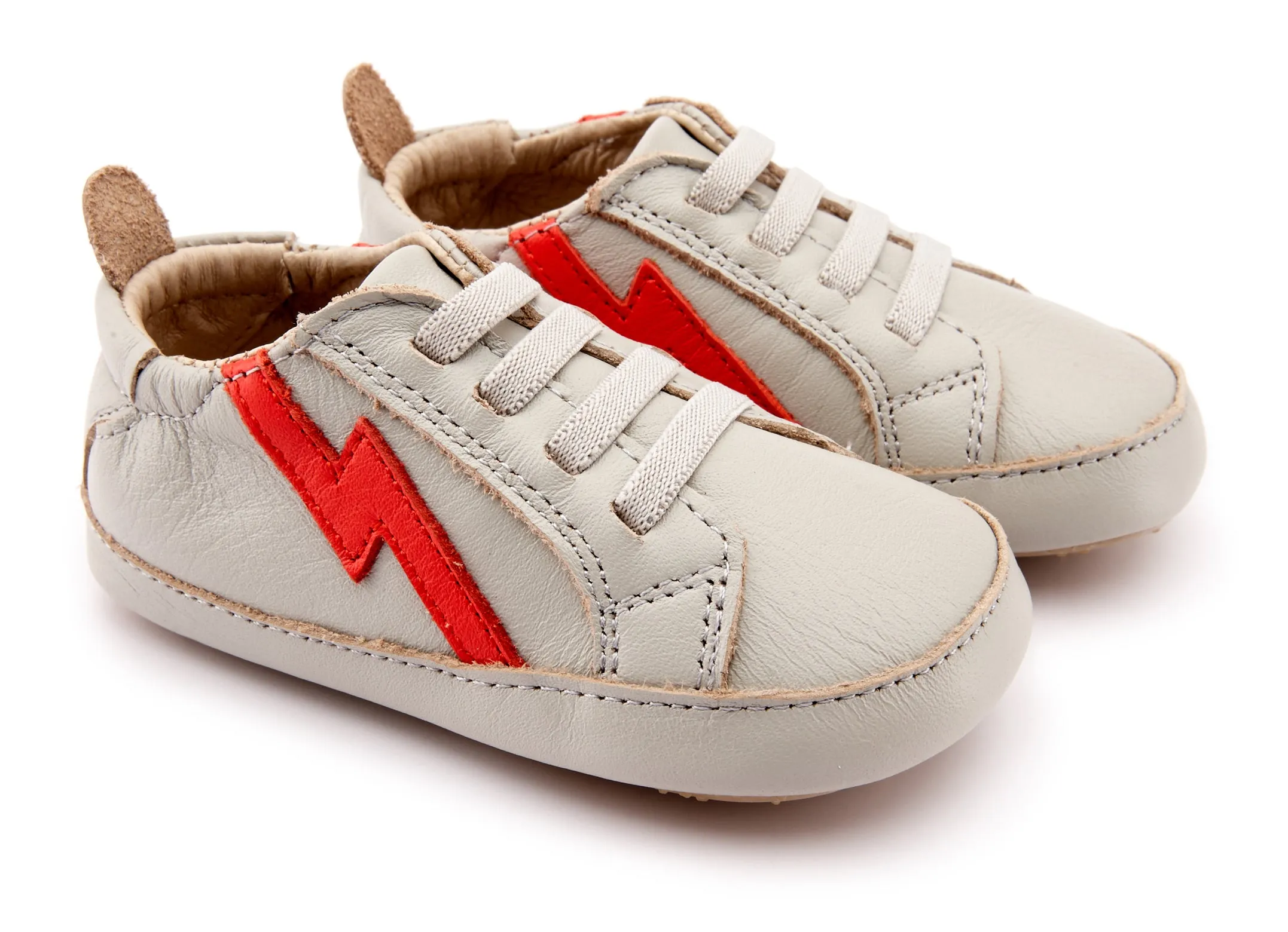 Old Soles Girl's 0042R Bolty Baby Sneakers - Gris/Bright Red