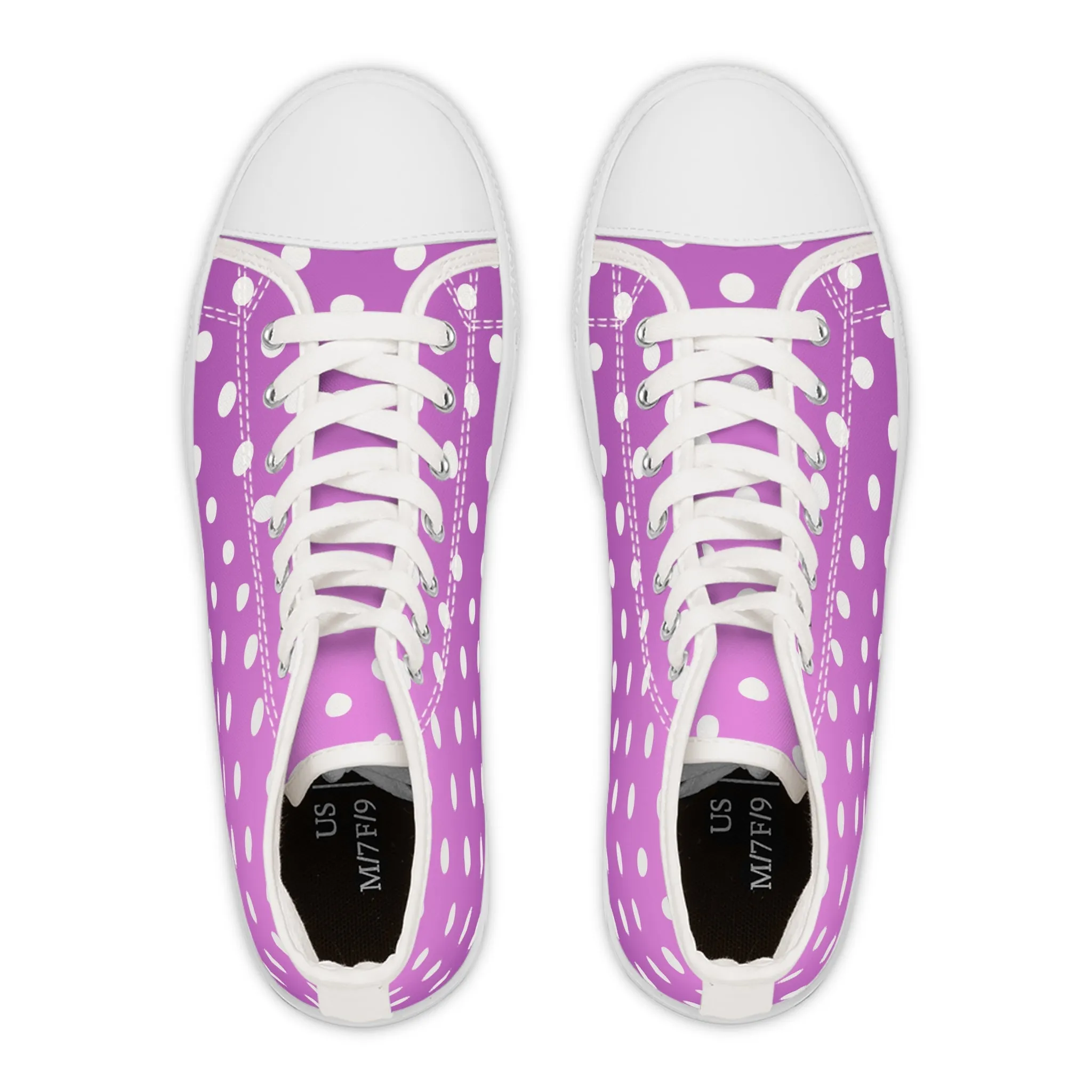 Polka Dot Pink High Top Sneakers für Damen – Stylisch & Fun