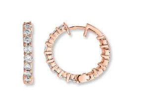 Rose Gold Diamond Hoops