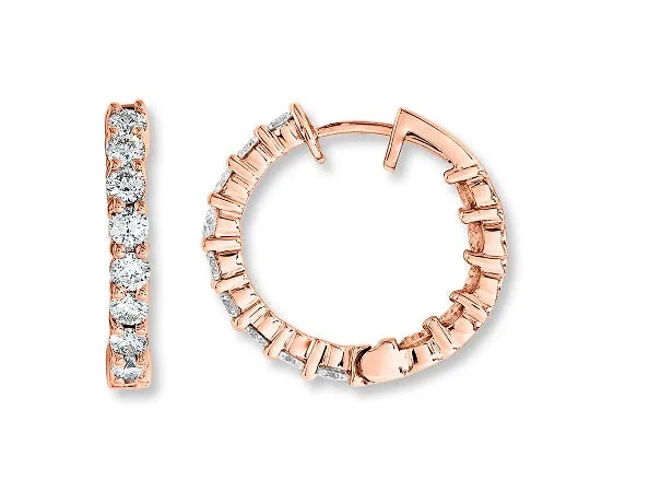 Rose Gold Diamond Hoops