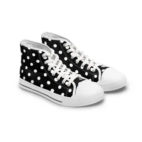 Schwarze High-Top-Sneaker mit Punkten für Damen – stylisch und witzig