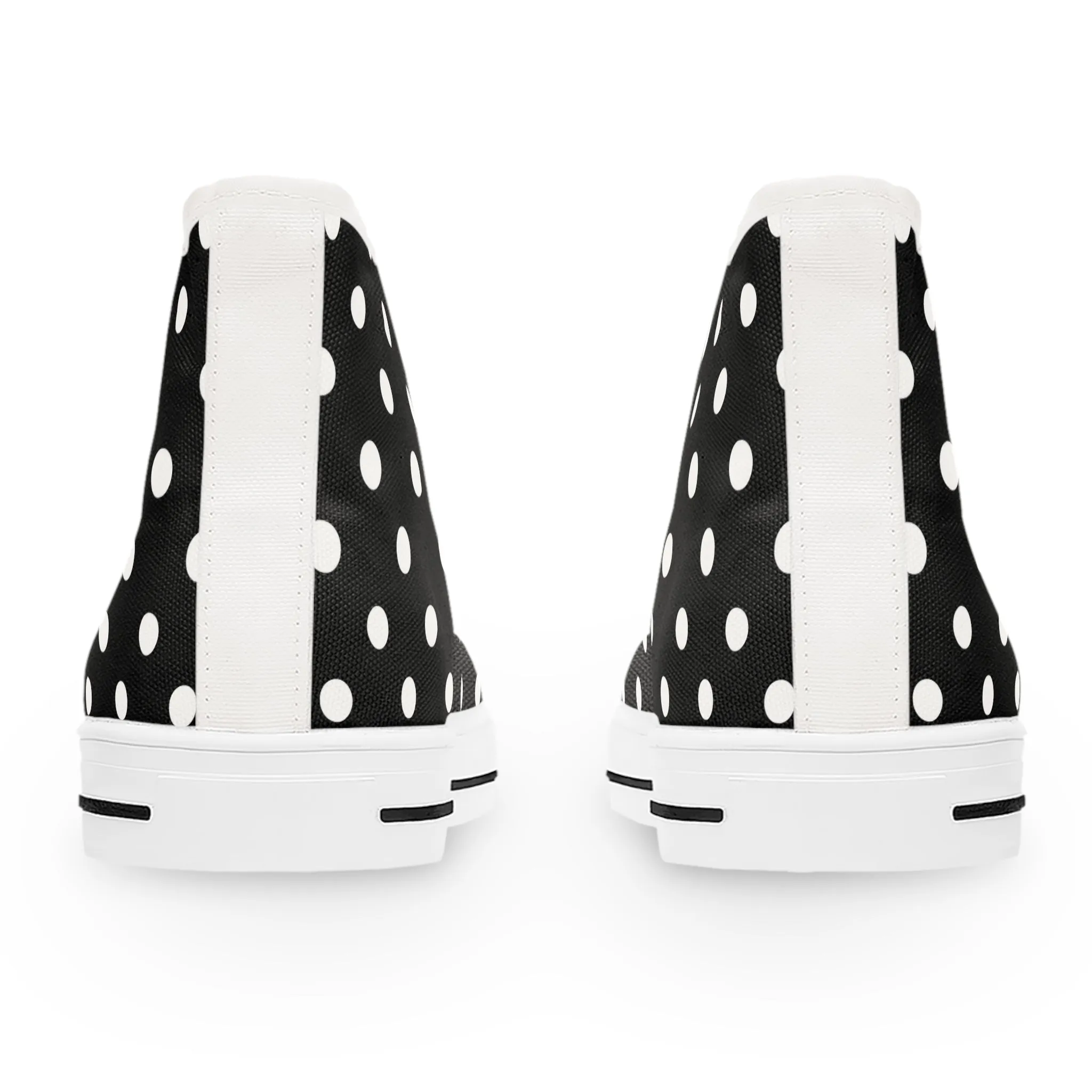 Schwarze High-Top-Sneaker mit Punkten für Damen – stylisch und witzig