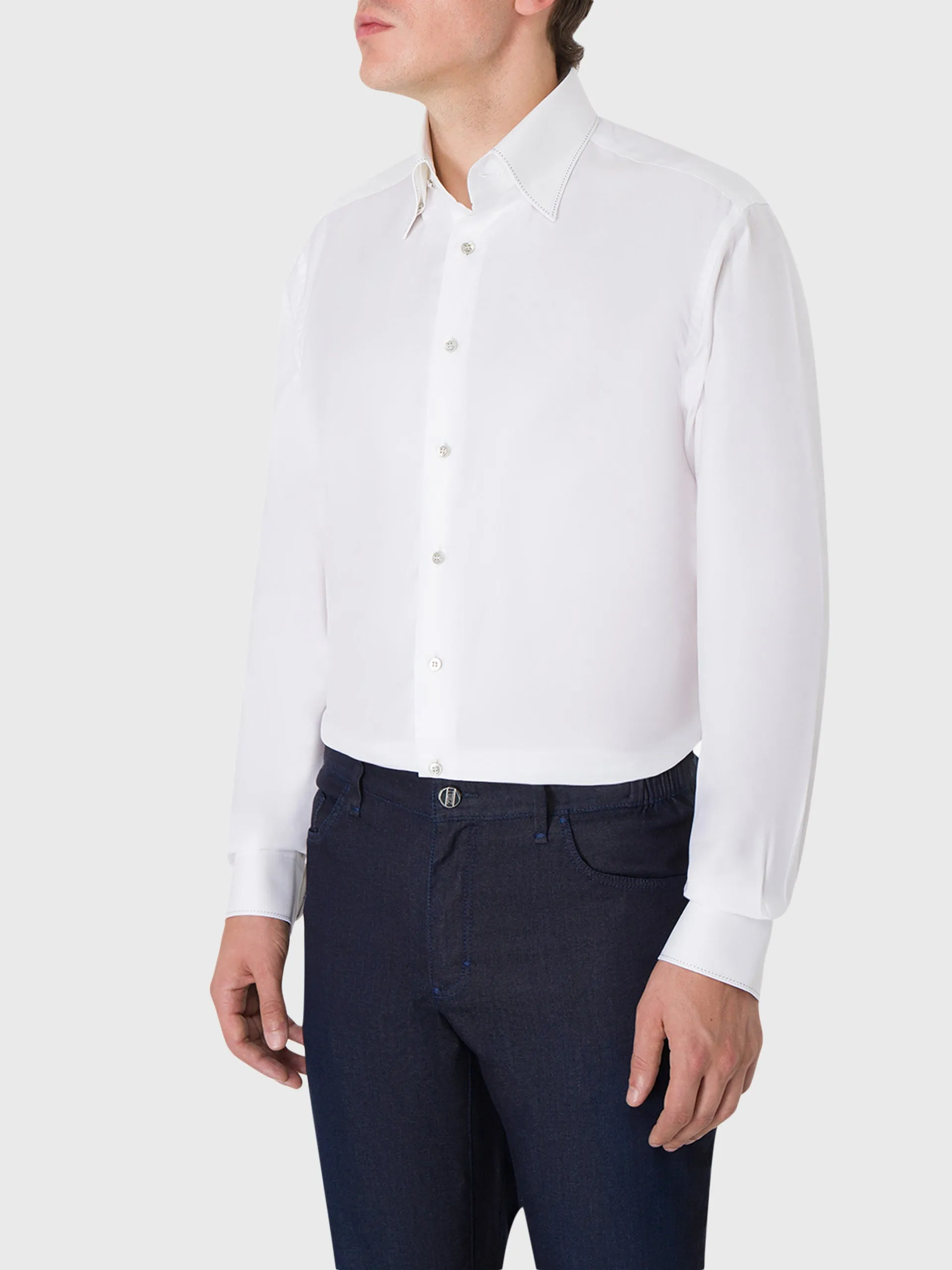Silk Blend Long Sleeve Shirt