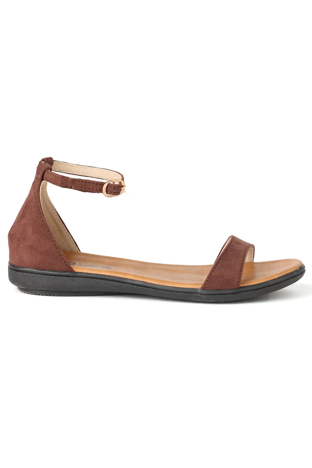 SOLES Brown Flat Sandals - Earthy Elegance