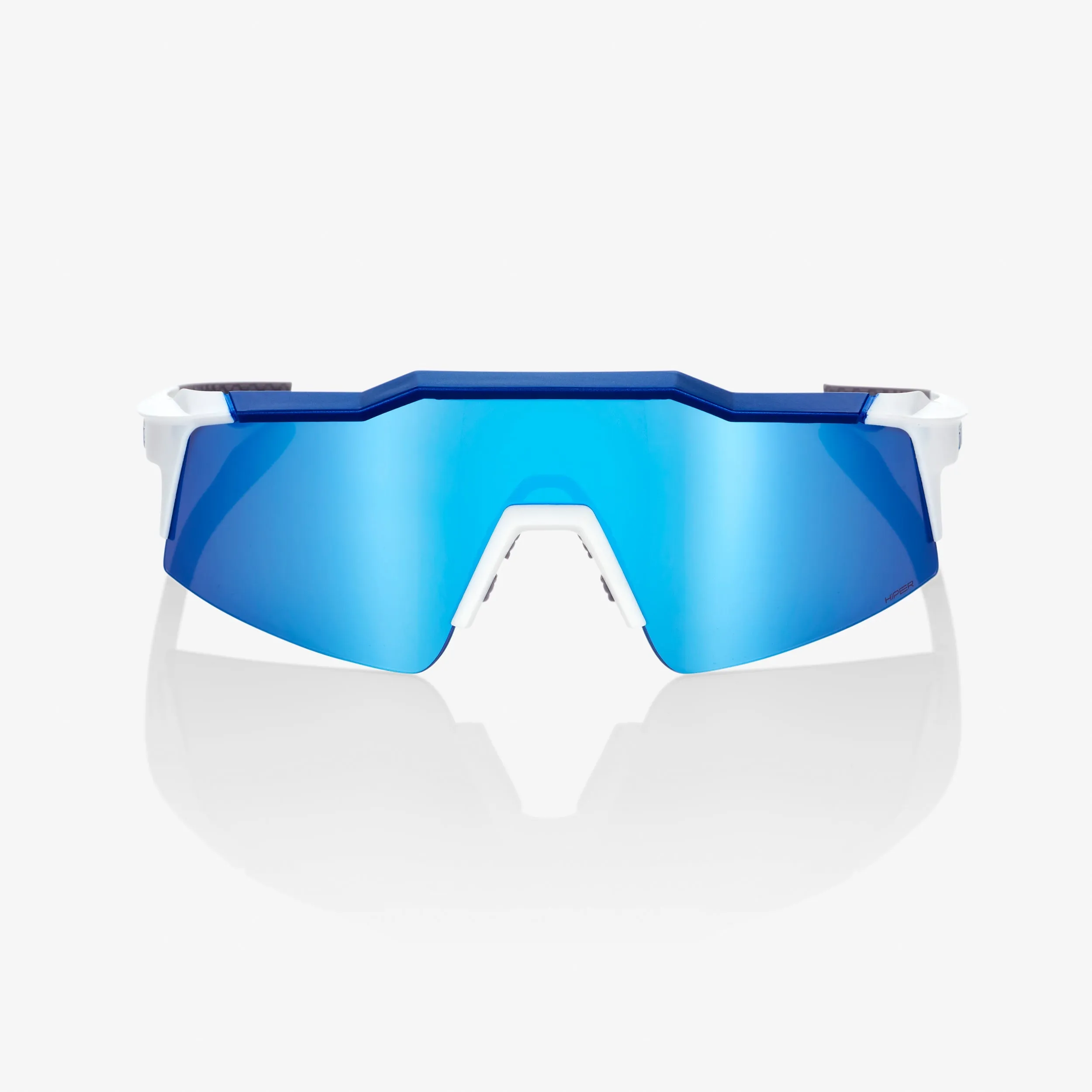 SPEEDCRAFT® SL - Matte White/Metallic Blue - HiPER® Blue Multilayer Mirror Lensz