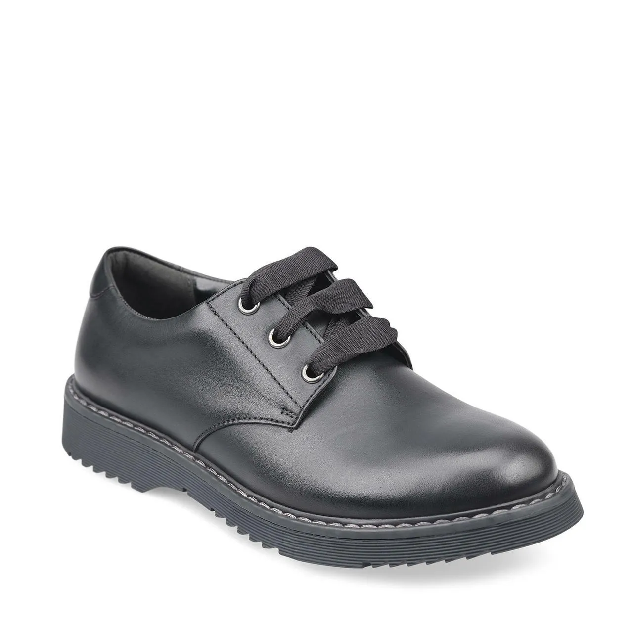 Start Rite Impact Vegan Black Synthetic Lace Up School Shoes