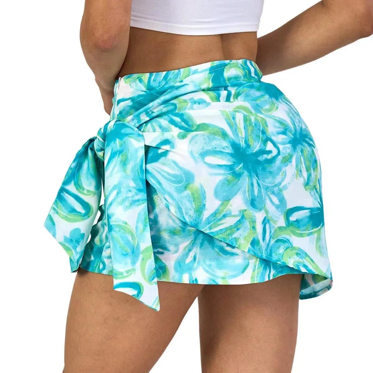 Tylara – Side-knot wrap – Printed skirt