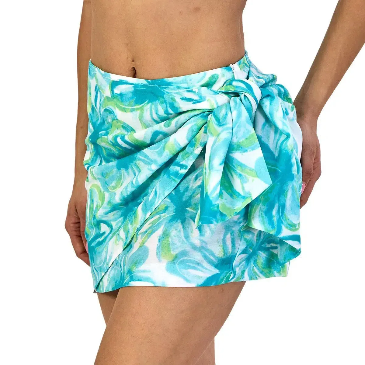 Tylara – Side-knot wrap – Printed skirt