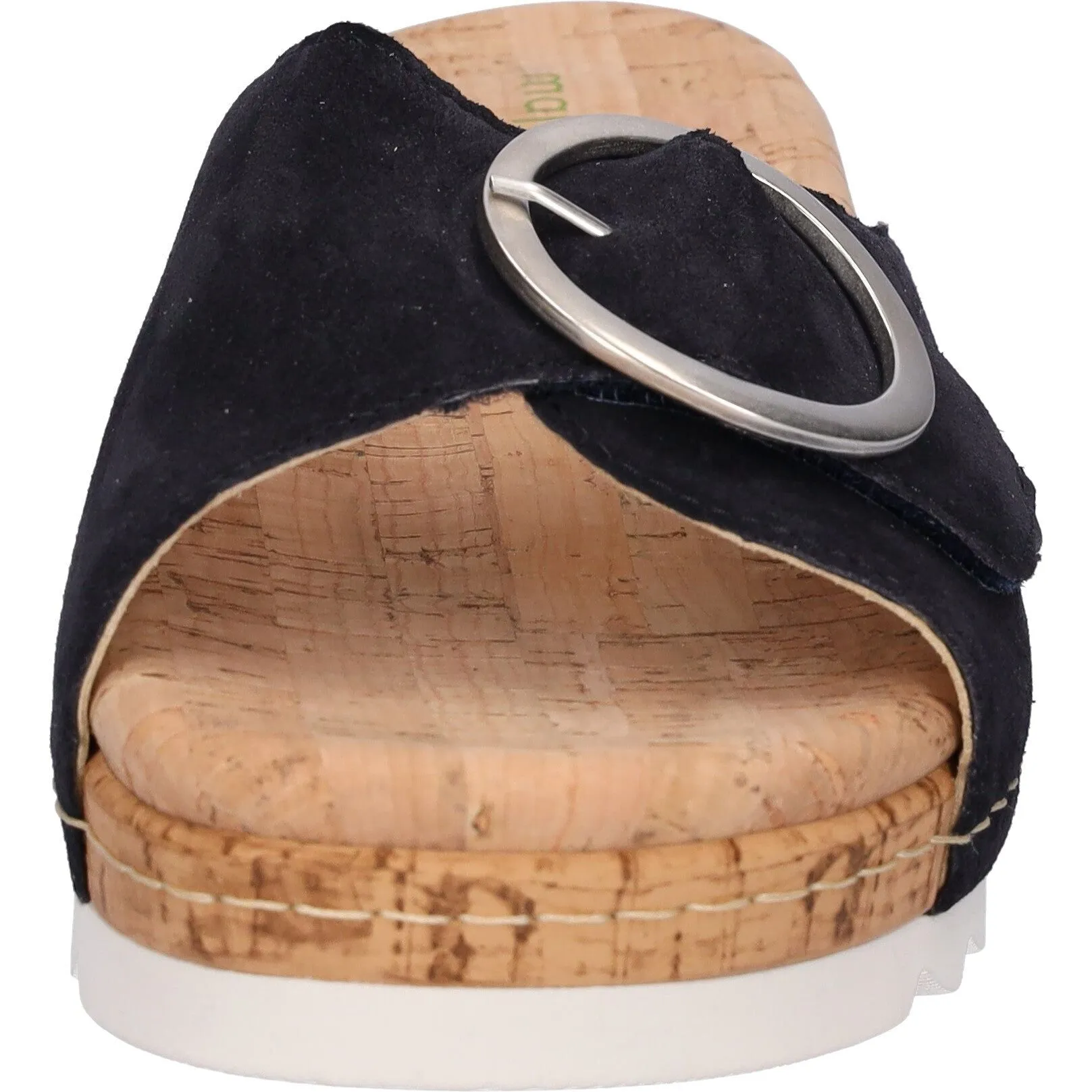 Waldlaufer 790502 195 194 H-Amelie Ladies Navy Blue Suede Arch Support Slip On Sandals