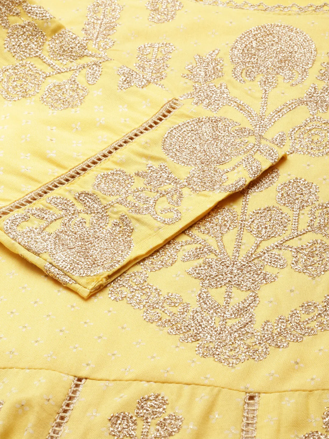 Women Yellow Floral Kurta Set
