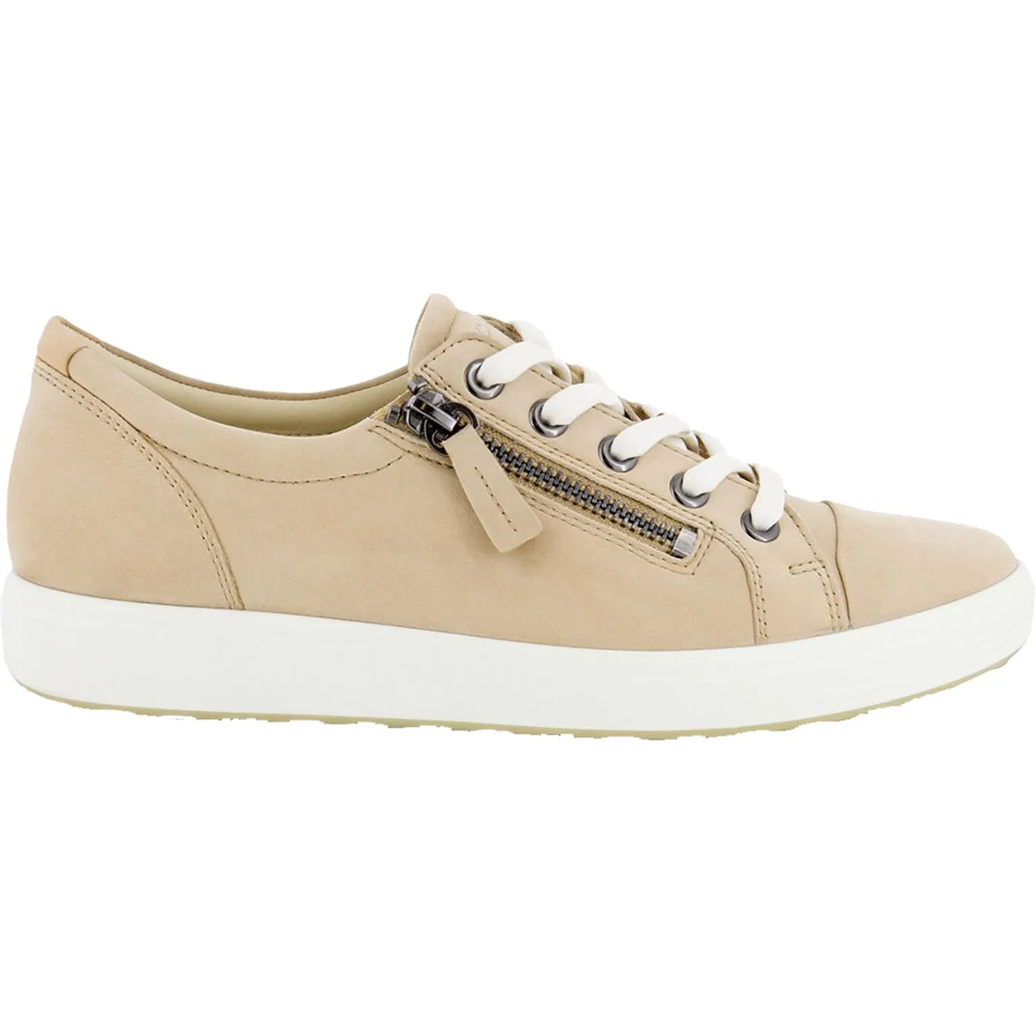 Women's Ecco Soft 7 Zip Beige Nubuck